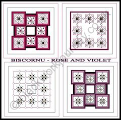 CH0250 - Rose And Violet Biscornu - 4.00 GBP